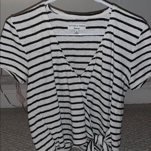 Madewell texture & thread wrap top in stripe
